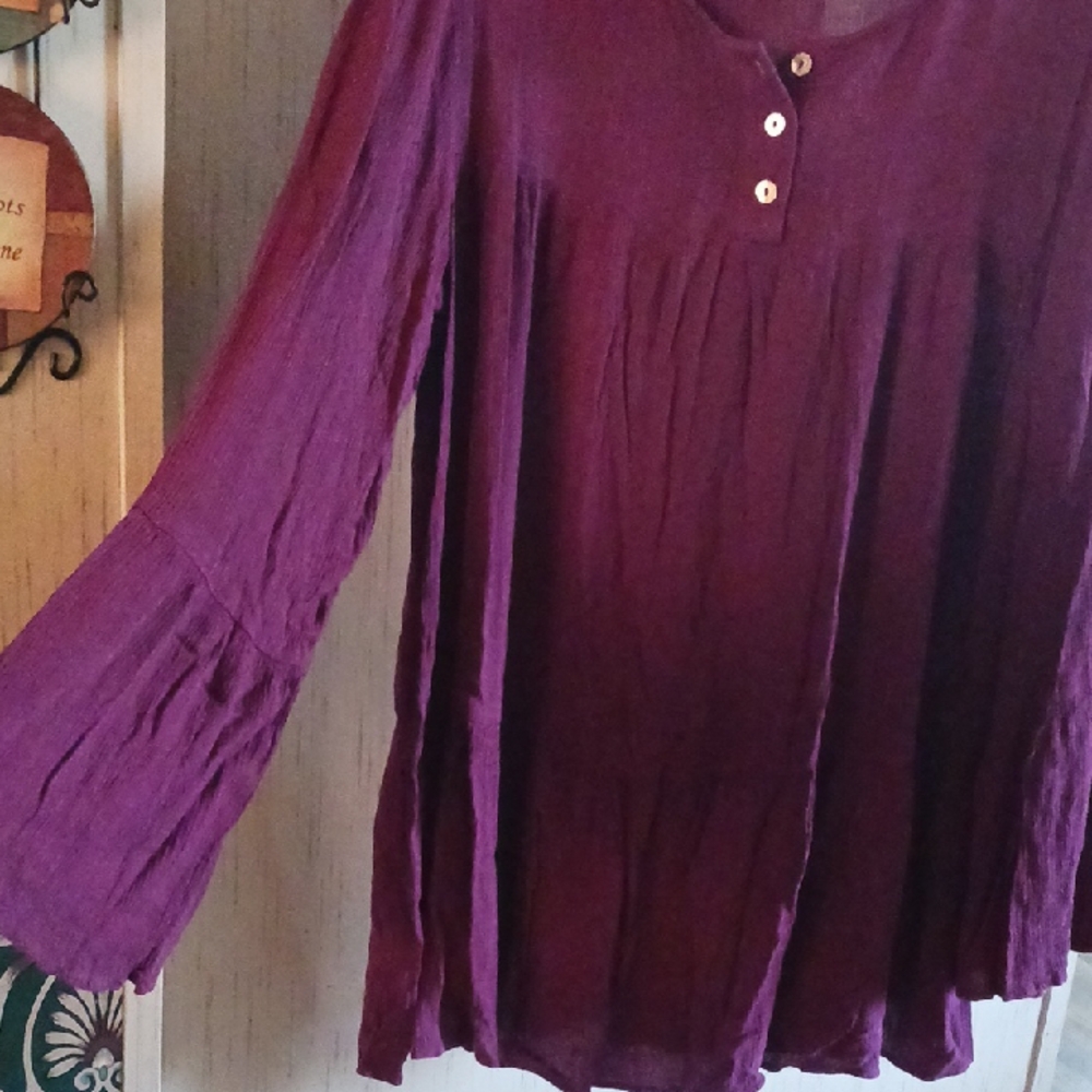 Soft Surroundings Rich Purple Blouse XL